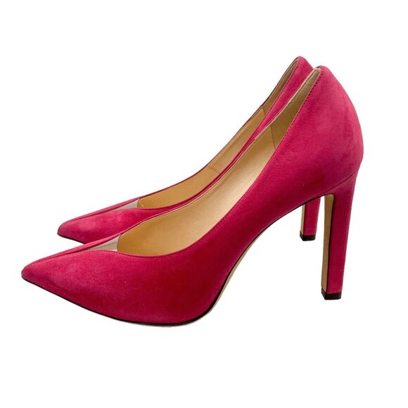 Jimmy Choo Women's Raspberry Suede Baker 100 Pointed Toe Heel Pumps Sz 39 US 9 - Picture 2 of 12